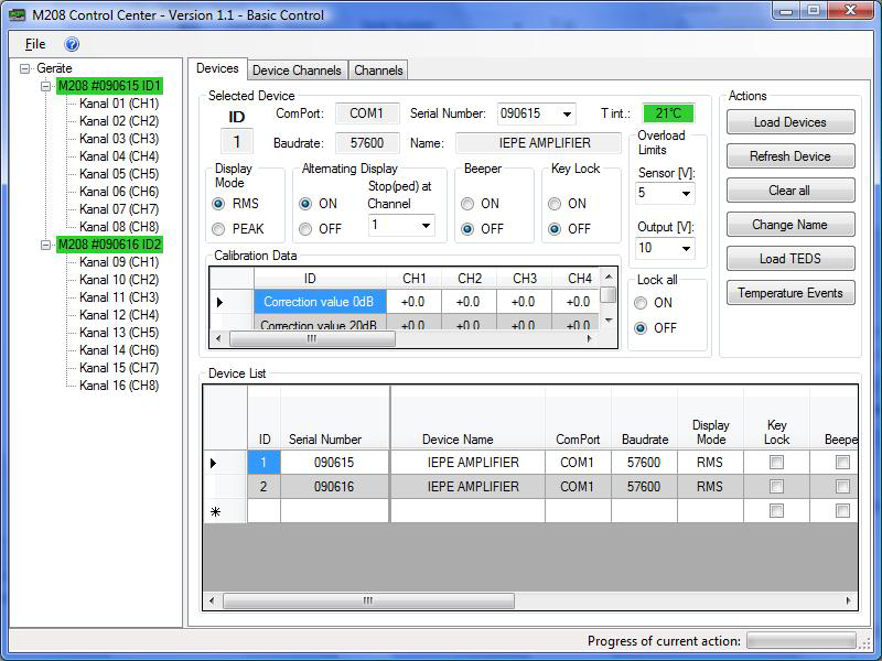 PC control software for RS-232 - device overview